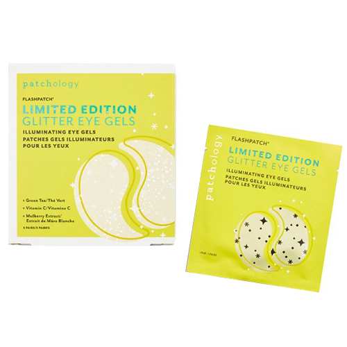 Patchology Illuminating Glitter Eye Gel 5-Pack on white background