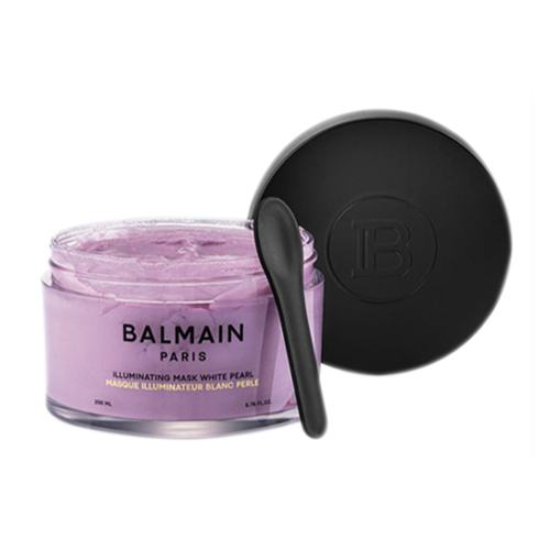 BALMAIN Paris Hair Couture Illuminating Mask White Pearl on white background