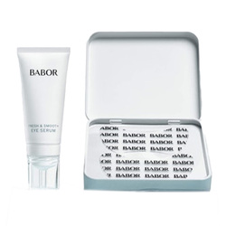 Instant Fresh and Smooth Eye Serum + Patches on white background
