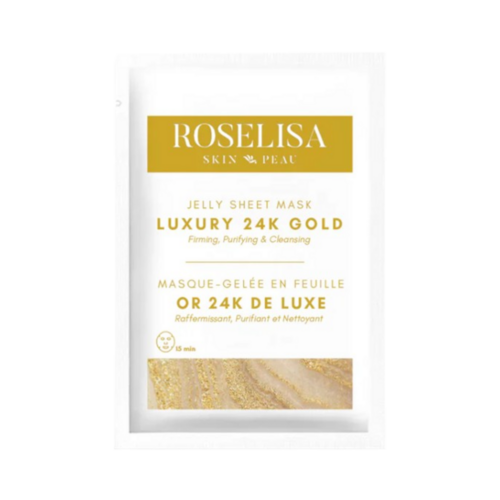 ROSELISA Jelly Sheet Mask - Luxury 24k Gold on white background