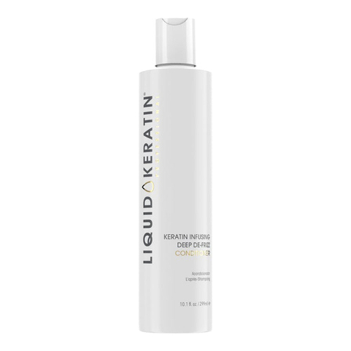 Liquid Keratin Keratin Infusing De-frizz Conditioner on white background