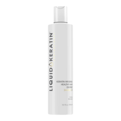 Keratin Infusing Healthy Hair De-Frizz Shampoo on white background