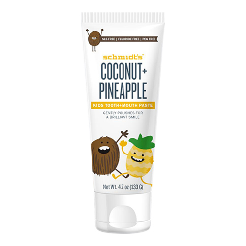 Schmidts Natural Kids Tooth + Mouth Paste - Coconut + Pineapple on white background