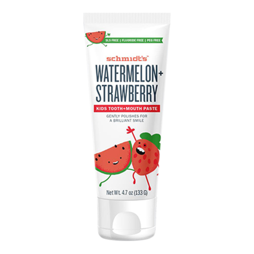 Schmidts Natural Kids Tooth + Mouth Paste - Watermelon + Strawberry on white background