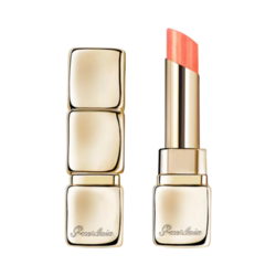KissKiss Shine Bloom Lipstick - Pearly Peach 389 on white background
