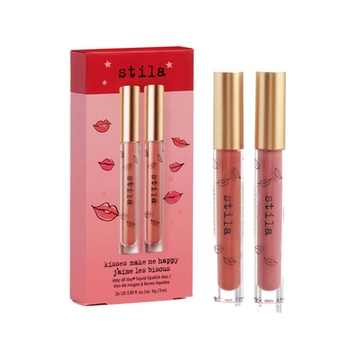 Stila Kisses Make Me Happy Liquid Lipstick Gift Set Duo on white background
