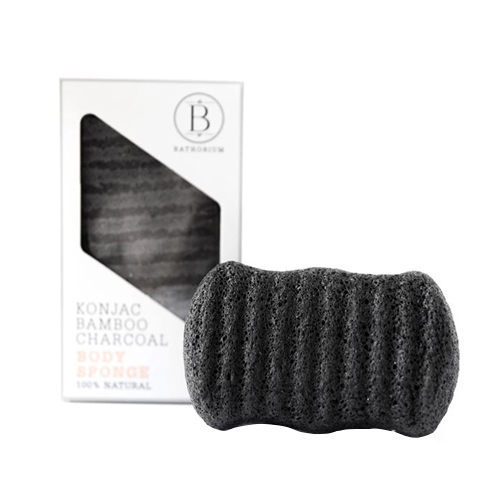 Bathorium Konjac Bamboo Charcoal Body Sponge, 1 piece