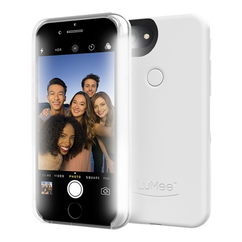 LuMee TWO Illuminating Case for iPhone 7 Plus/6s Plus/6 Plus - Black on white background