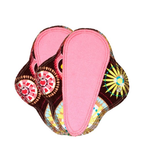 Lunapads Organic Thong Pantyliners - Cocoa Kaleidoscope on white background