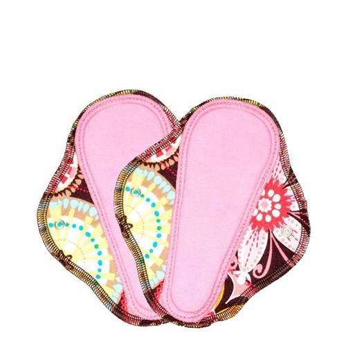 Lunapads Organic Thong Pantyliners - Cocoa Kaleidoscope on white background