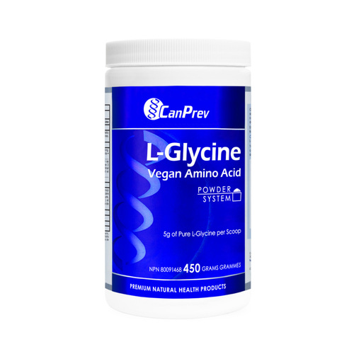 CanPrev L-Glycine Powder on white background