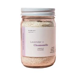 Lavender + Chamomile Calming Bath Soak on white background