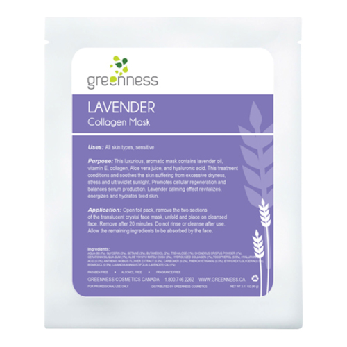 Greeness Cosmetics Lavender Collagen Mask, 90g/3.2 oz