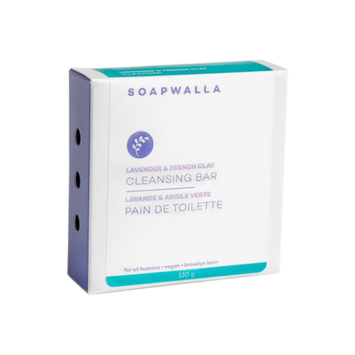 Soapwalla Activated Charcoal and Petitgrain Cleansing Bar on white background