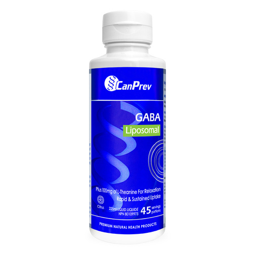 CanPrev Liposomal GABA - Citrus on white background