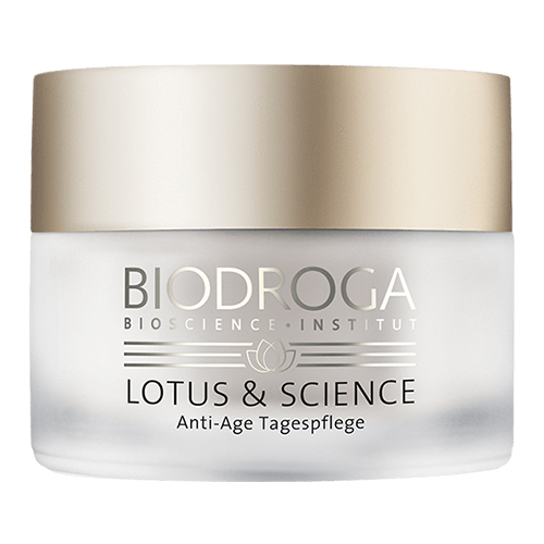 Biodroga Lotus and Science Anti-Age Day Care on white background