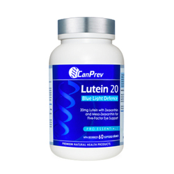 Lutein 20 on white background