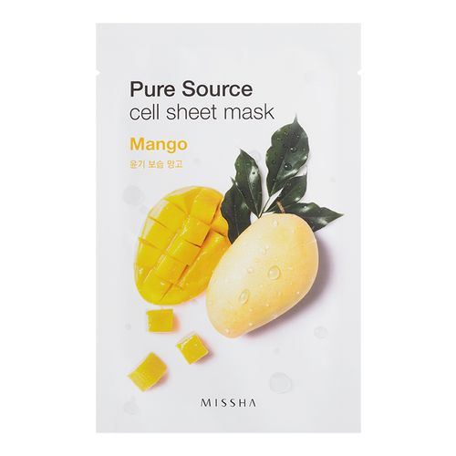 MISSHA Pure Source Cell Sheet Mask - Acai Berry on white background