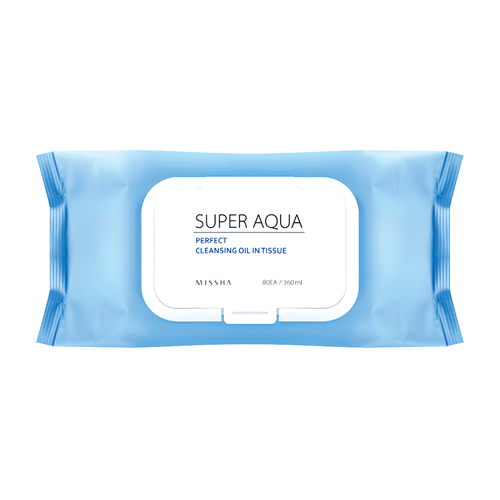 MISSHA Super Aqua Perfect Cleansing Oil In Tissue on white background