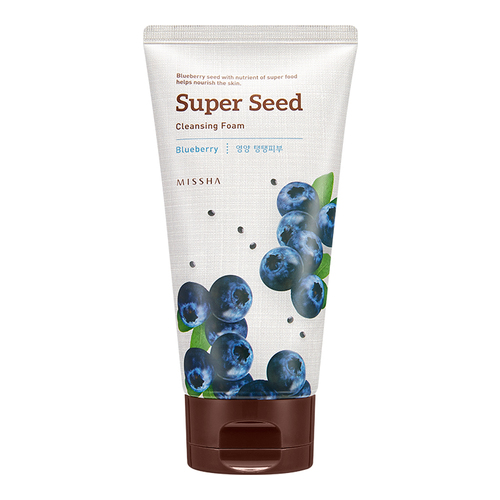 MISSHA Super Seed Cleansing Foam - Blueberry on white background