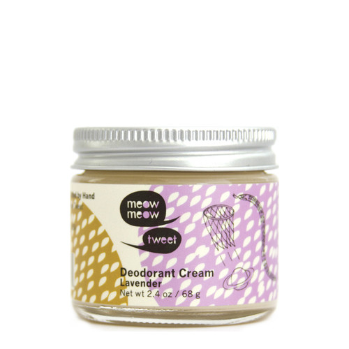 Meow Meow Tweet Deodorant Cream - Lavender on white background