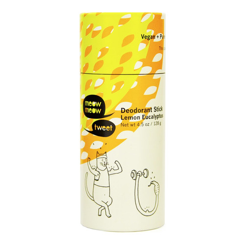 Meow Meow Tweet Deodorant Stick - Lavender Bergamot on white background