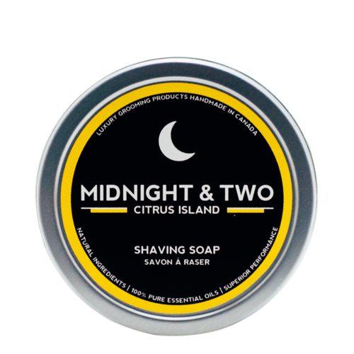 Midnight and Two Shaving Soap - Citrus Island on white background