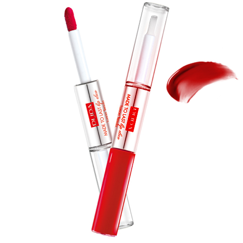 Pupa Made To Last Lip Duo - 001 Hot Coral on white background