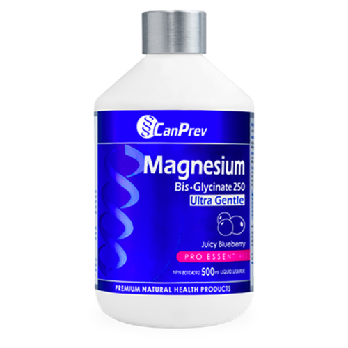 CanPrev Magnesium Bis-Glycinate 250 Ultra Gentle Liquid - Juicy Bluberry, 500ml/16.91 fl oz