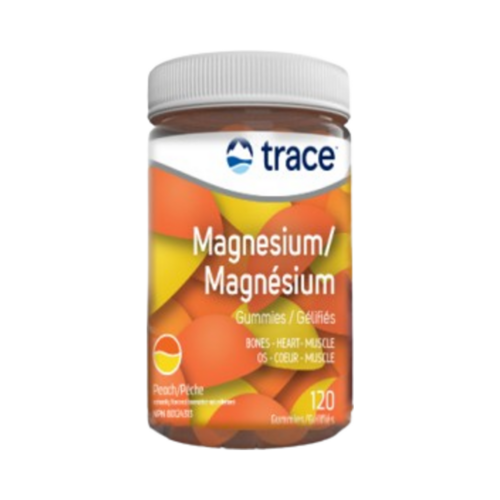 Trace Minerals Magnesium Gummies - Peach, 120 pieces Trace Minerals Magnesium Gummies - Peach on white background