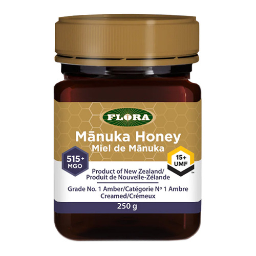 Flora Manuka Honey MGO 515+ 15+ UMF on white background