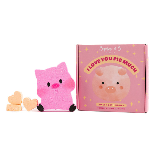 Caprice & Co. Mega Bath Bombs - I Love you Pig Much, 255g/8.99 oz