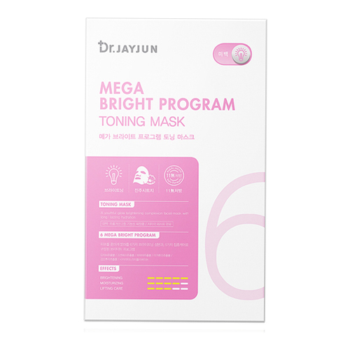 JAYJUN Mega Bright Program Toning Mask (25ml x 5 sheets), 1 set