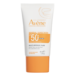 Mineral Sunscreen Multi-Defense Fluid SPF 50+ on white background