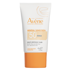 Mineral Sunscreen Multi-Defense Fluid Tinted SPF 50+ on white background