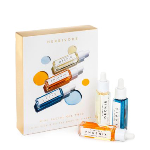 Herbivore Botanicals Mini Facial Oil Trio on white background