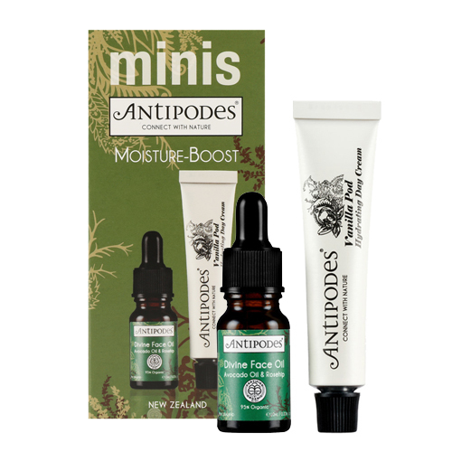 Antipodes  Moisture Boost Minis - Divine Face Oil and Vanilla Pod Hydrating Day Cream, 1 set