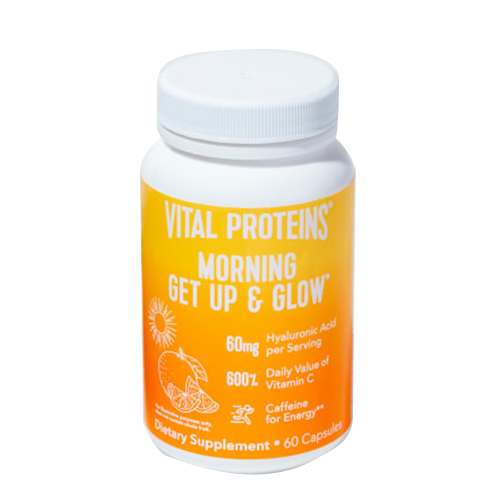 Vital Proteins Morning Get Up and Glow Capsules on white background