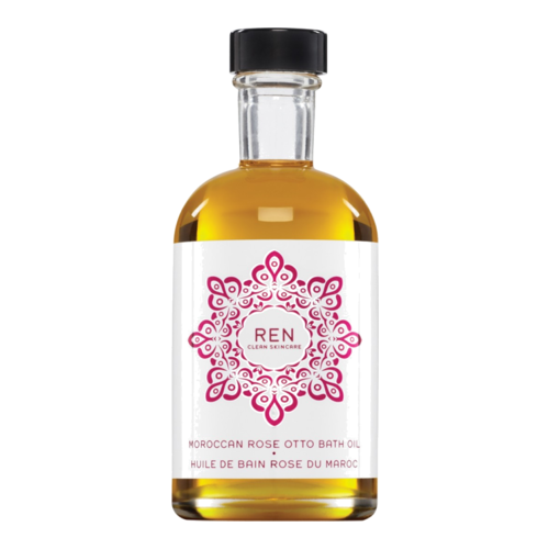 Ren Moroccan Rose Otto Bath Oil on white background