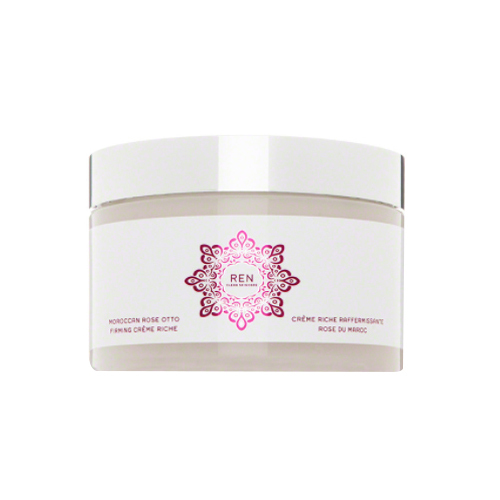 Ren Moroccan Rose Otto Firming Creme Riche on white background