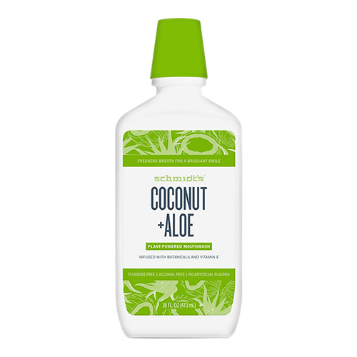 Schmidts Natural Mouth Wash - Coconut + Aloe on white background