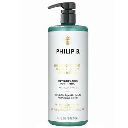 Philip B Botanical Nordic Wood Hair +  Body Shampoo on white background