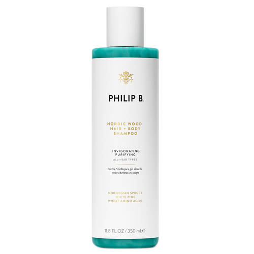 Philip B Botanical Nordic Wood Hair + Body Shampoo on white background