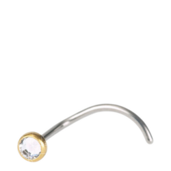 Nose Bezel, Crystal - Golden Titanium (Curved Shape Pin) (3mm)