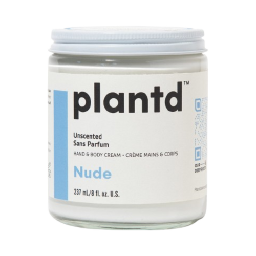 Plantd Skincare Nude Unscented Hand and Body Cream, 237ml/8.01 fl oz Plantd Skincare Nude Unscented Hand and Body Cream on white background