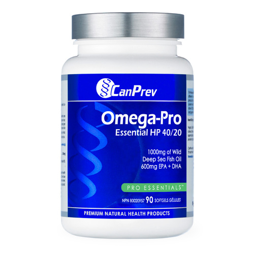 CanPrev Omega-Pro Essential HP 40 over 20  90 Softgels on white background