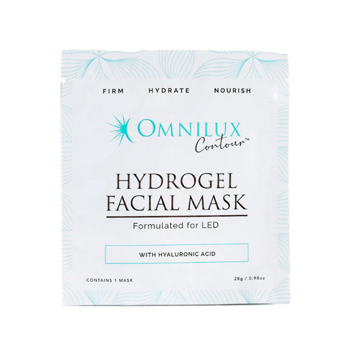 Omnilux Hydrogel Facial Mask on white background
