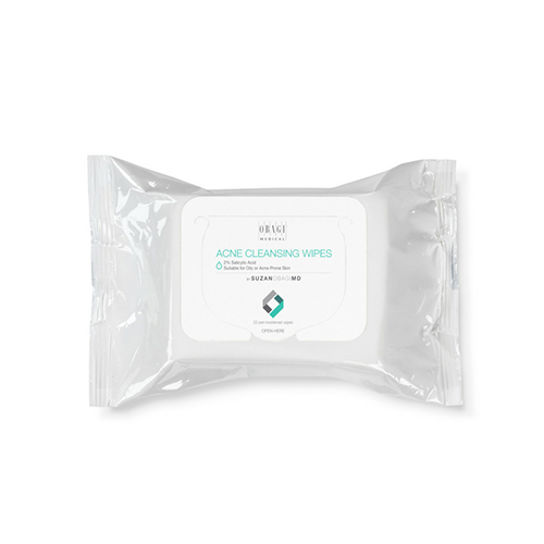 Obagi SUZANOBAGIMD On the Go Cleansing Wipes for Oily or Acne Prone Skin, 25 sheets