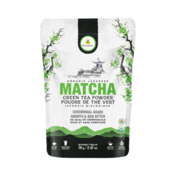 Organic Matcha Powder on white background