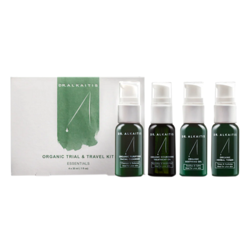 Dr Alkaitis Organic Trial and Travel Kit Essentials on white background